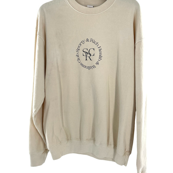 SPORTY AND RICH Other - 𝅺nwt sporty and rich SRHWC CREWNECK cream sweatshirt with black circle logo